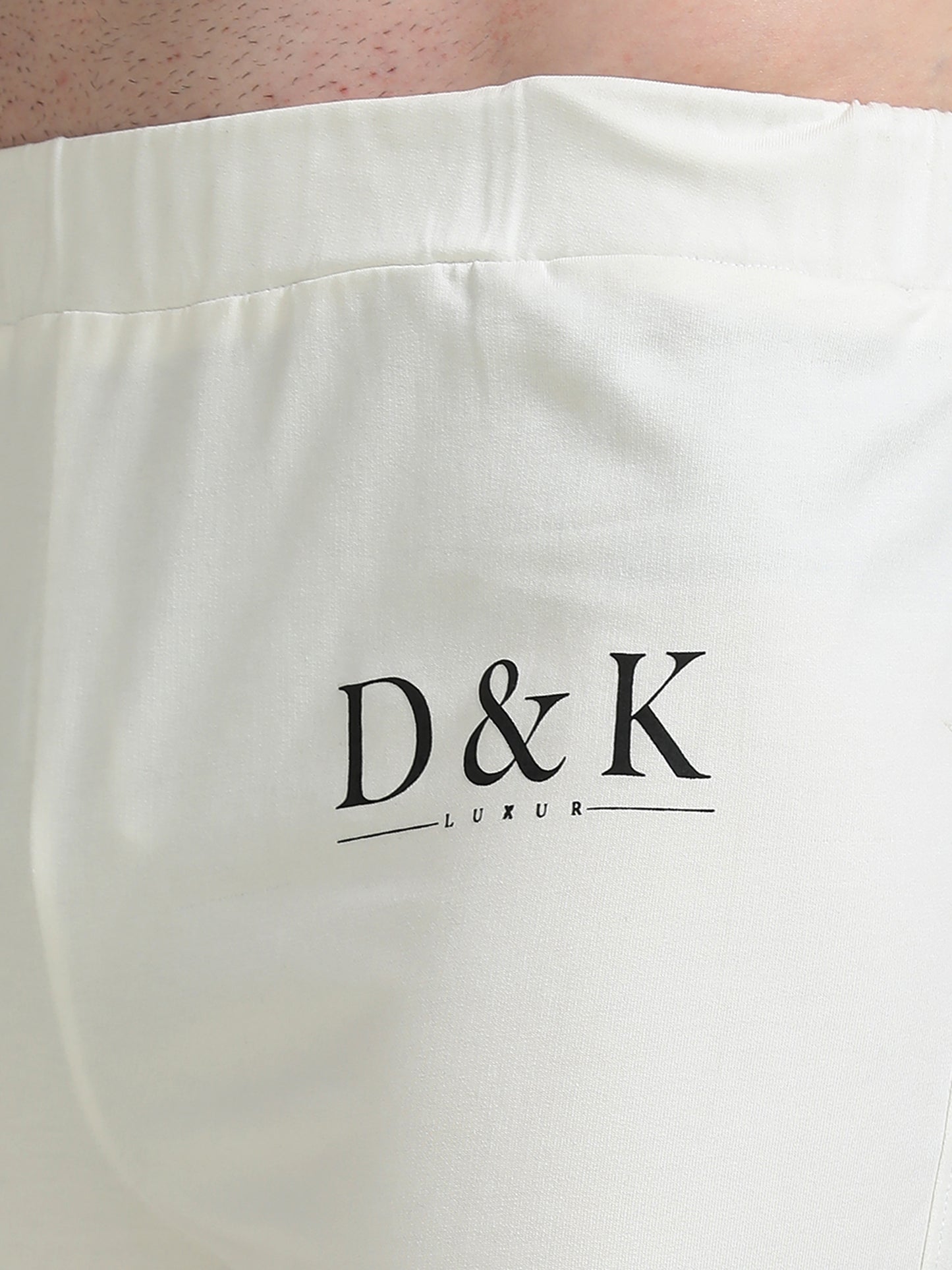 White Track Pants – Fleece Patchwork & Casual Comfort - D&K LUXUR