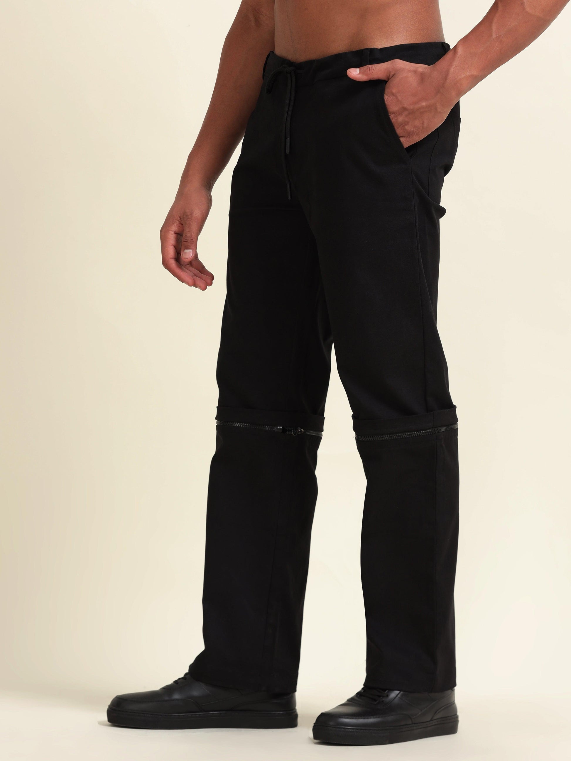 Convertible Pants To Urban Shorts - Black - D&K LUXUR
