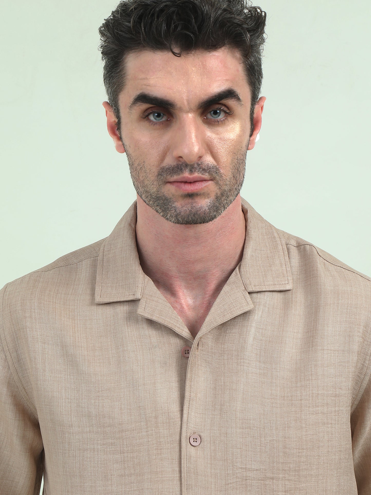 Beige Linen Half-Sleeve Shirt – Relaxed, Breezy, Effortlessly Stylish - D&K LUXUR