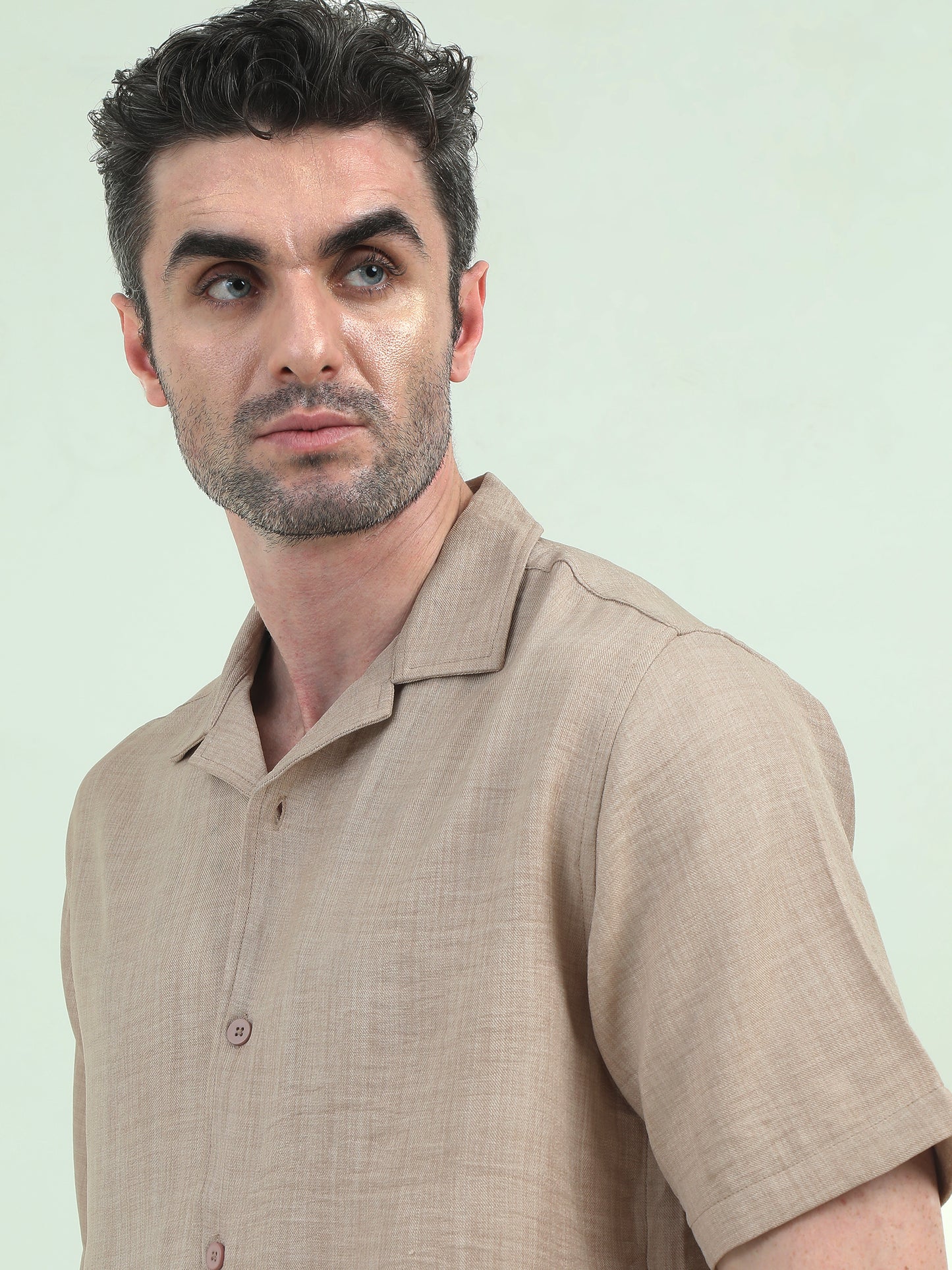 Beige Linen Half-Sleeve Shirt – Relaxed, Breezy, Effortlessly Stylish - D&K LUXUR