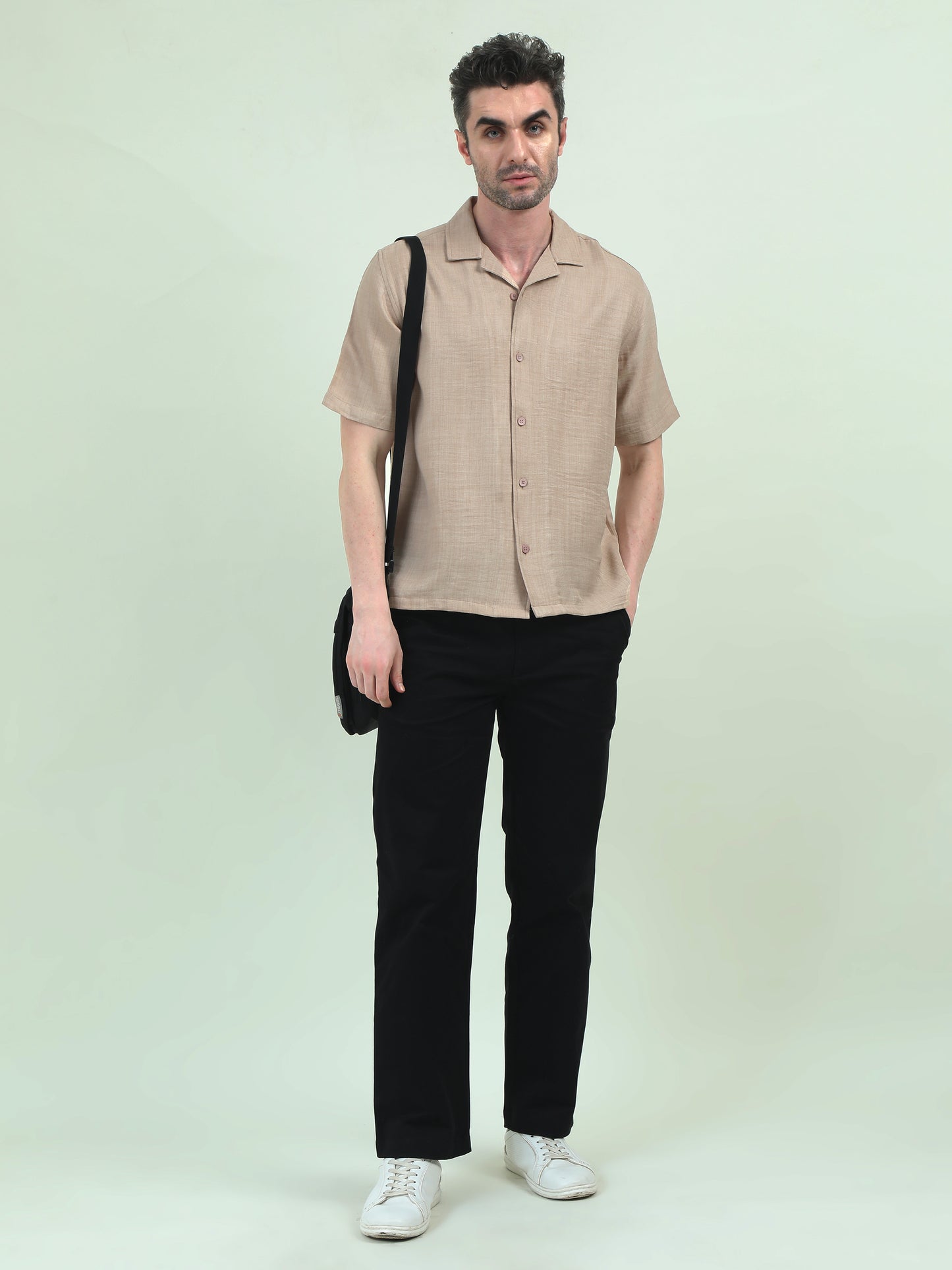 Beige Linen Half-Sleeve Shirt – Relaxed, Breezy, Effortlessly Stylish - D&K LUXUR