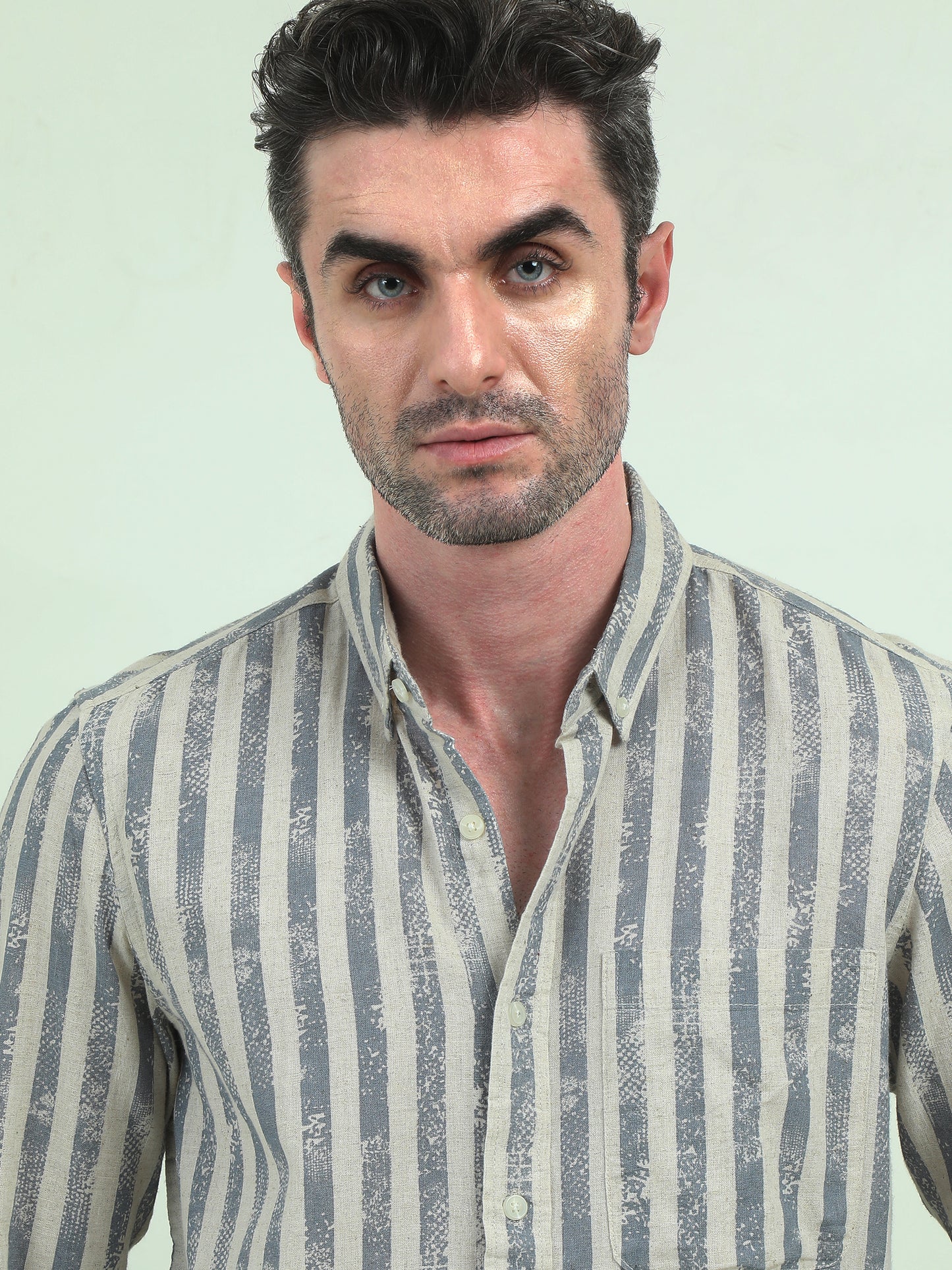 Oxford Stripes Cream Shirt – Classic Elegance with a Modern Touch - D&K LUXUR