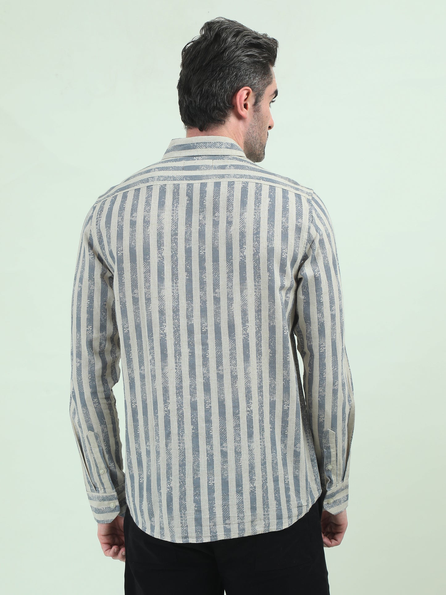 Oxford Stripes Cream Shirt – Classic Elegance with a Modern Touch - D&K LUXUR