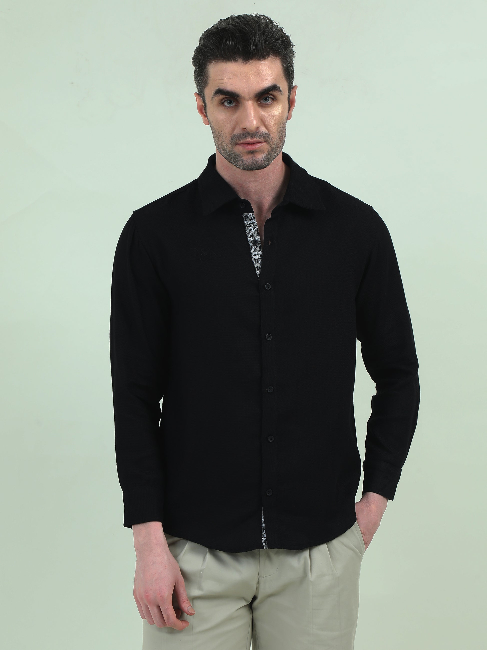 Textured Elegance – Embroidered Dobby Shirt for Work & Play - D&K LUXUR