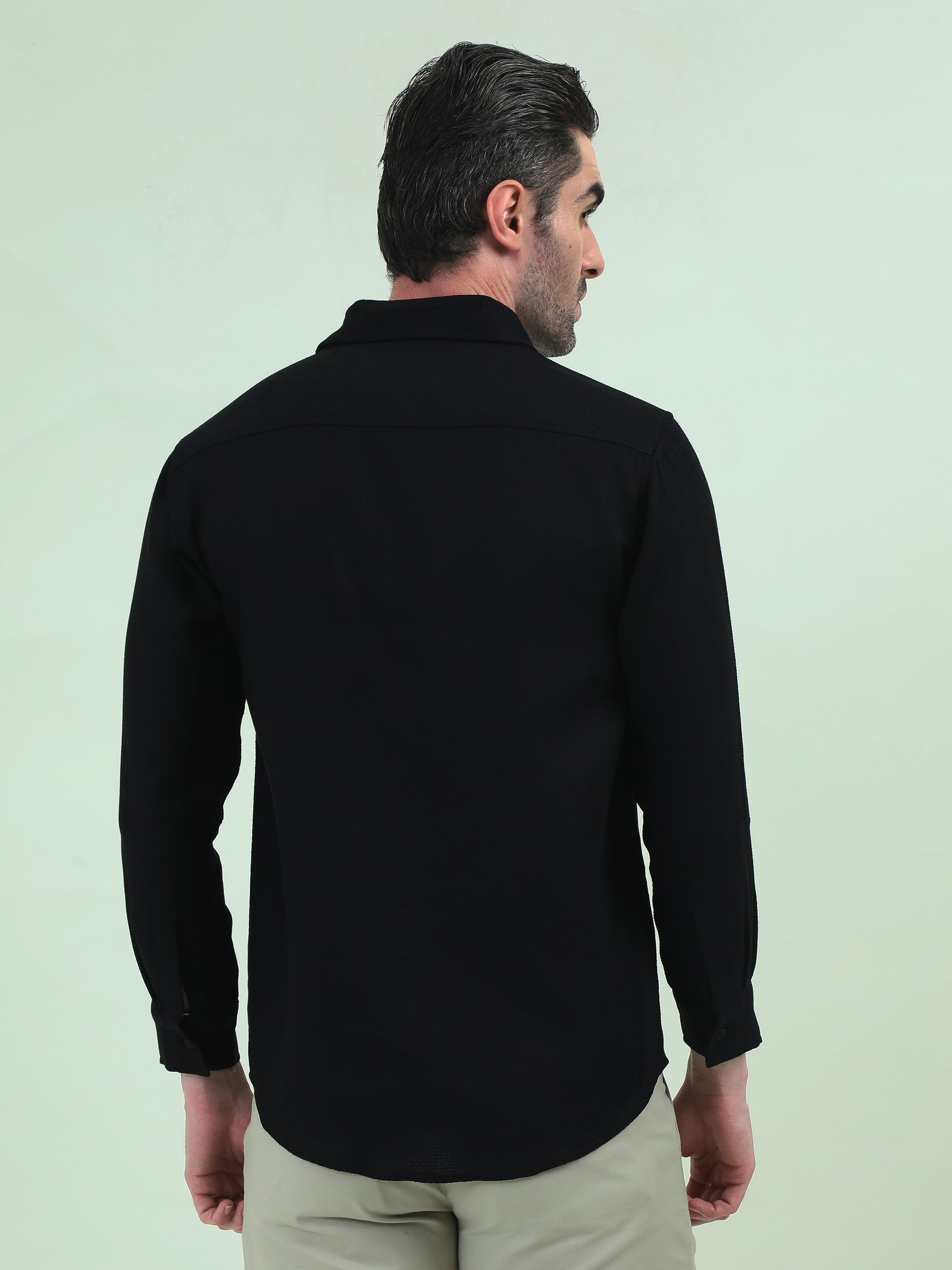 Textured Elegance – Embroidered Dobby Shirt for Work & Play - D&K LUXUR