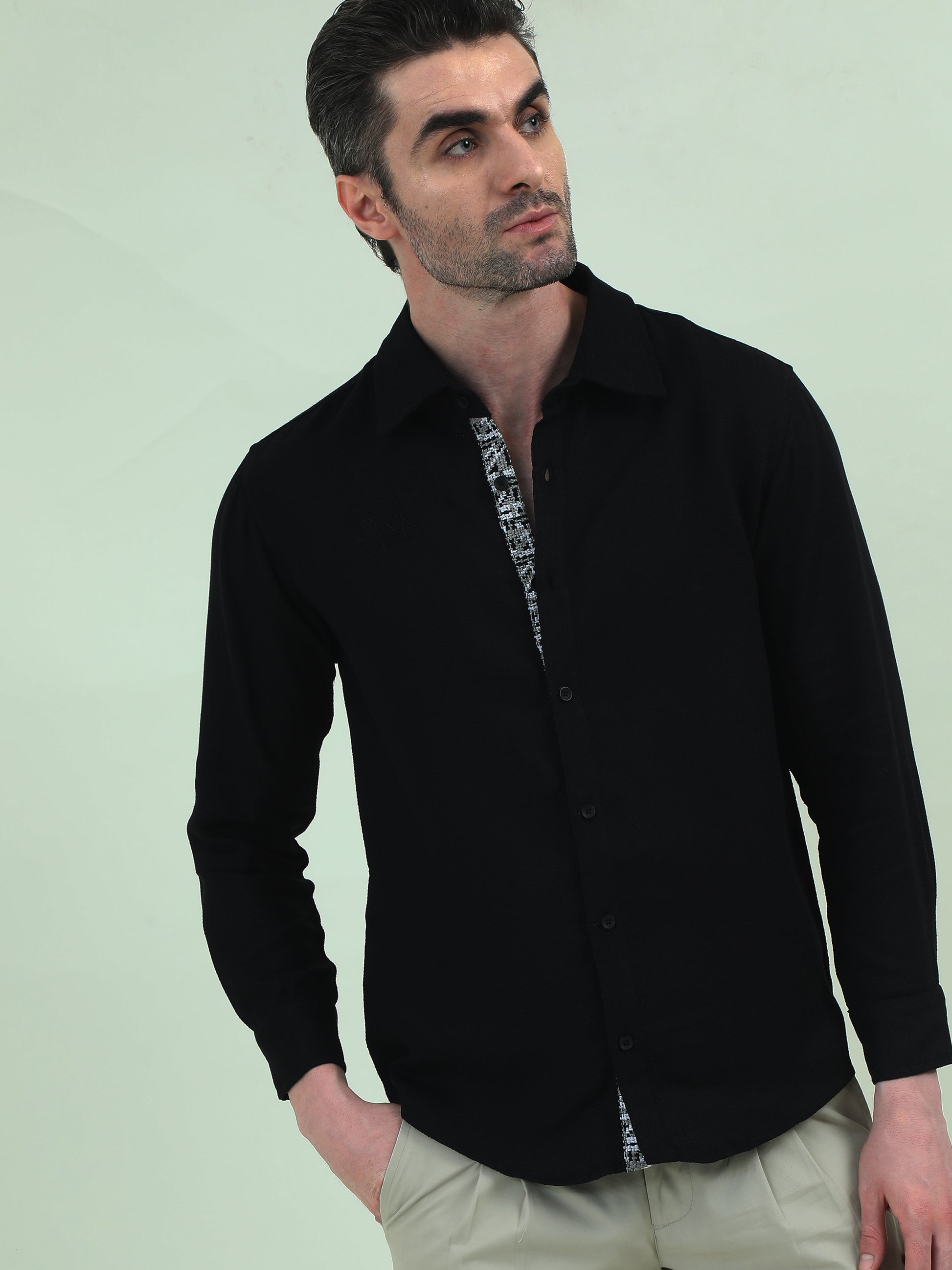 Textured Elegance – Embroidered Dobby Shirt for Work & Play - D&K LUXUR