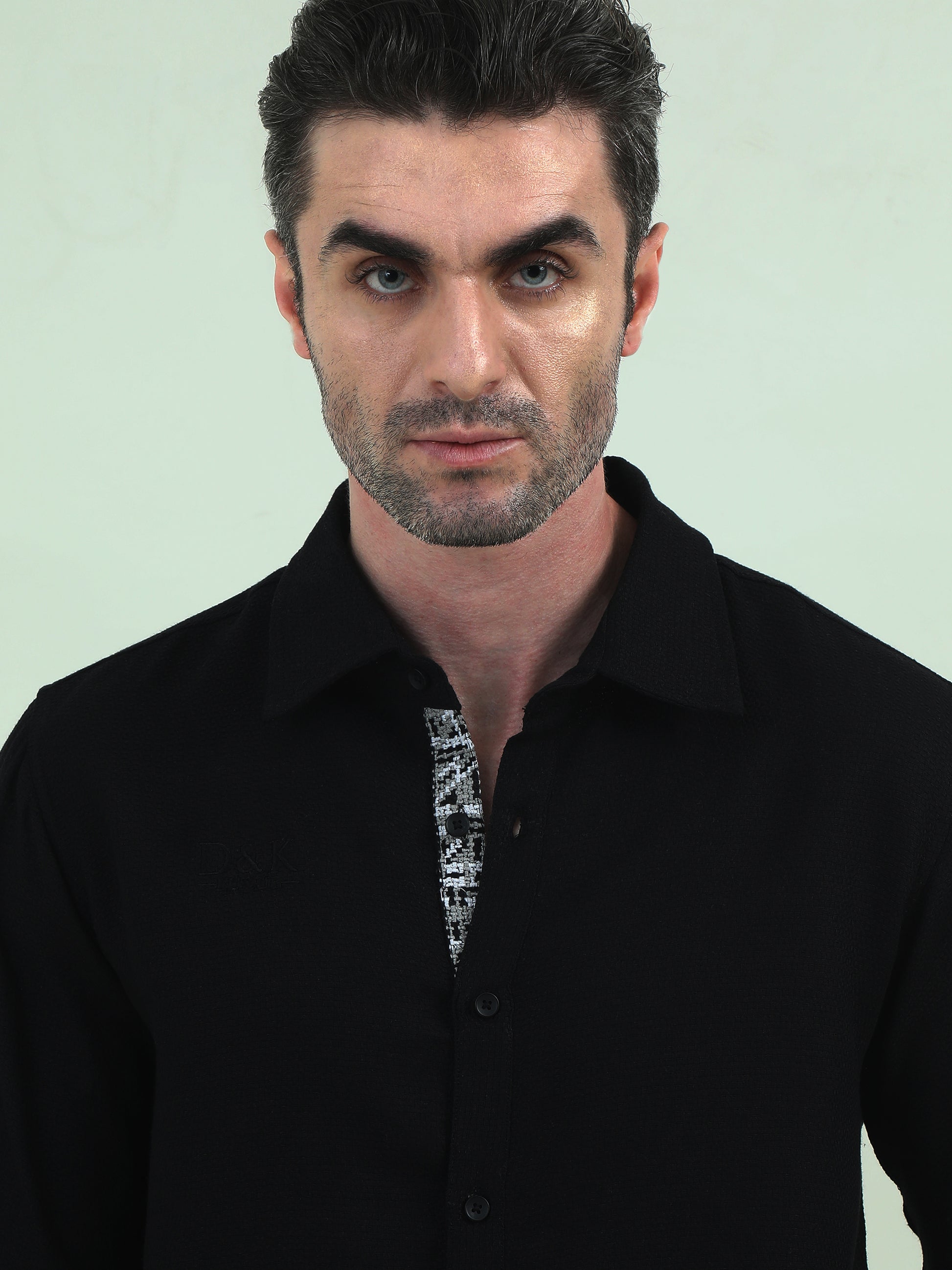 Textured Elegance – Embroidered Dobby Shirt for Work & Play - D&K LUXUR