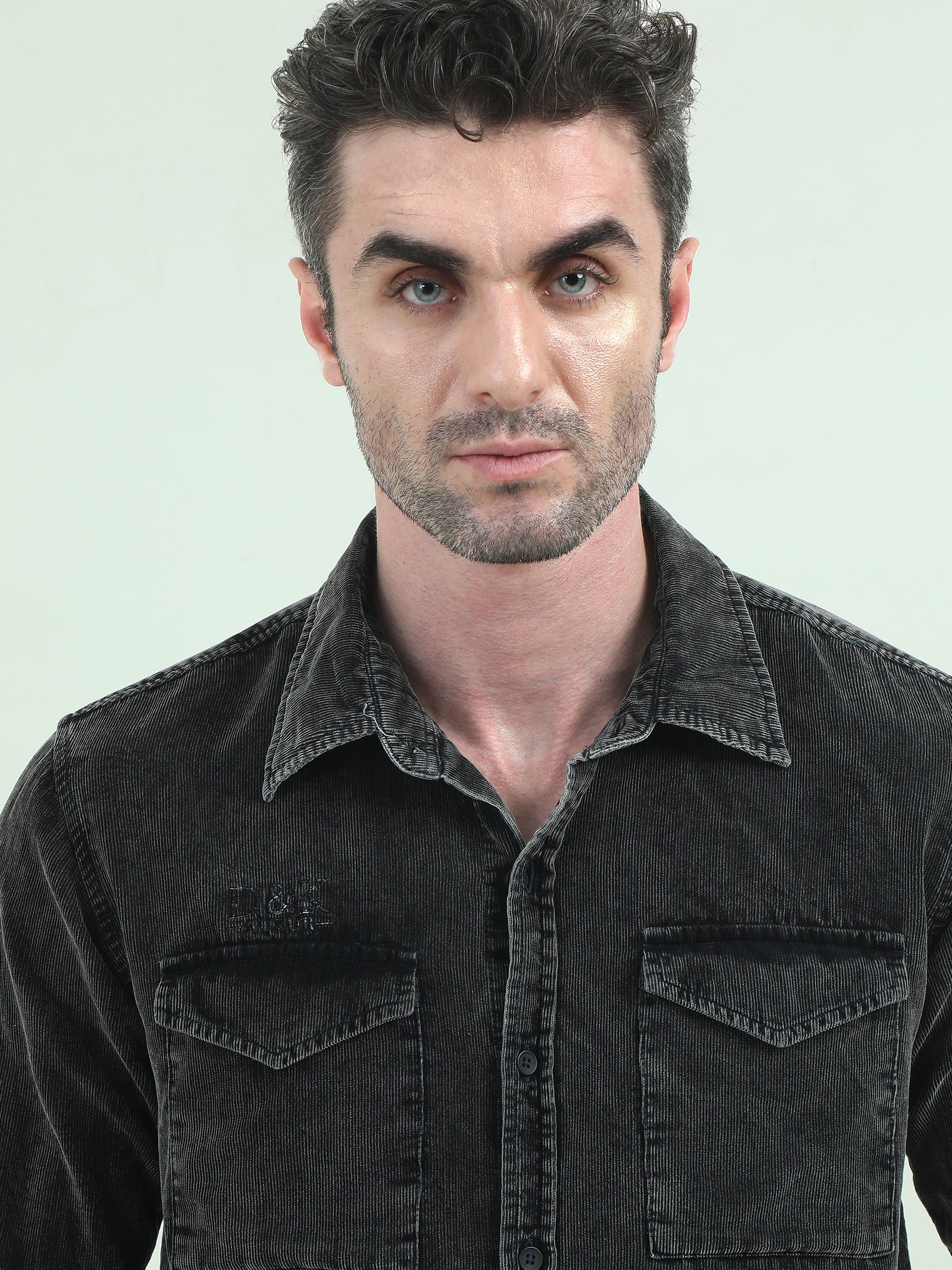 Charcoal Double-Pocket Shirt – Sleek, Versatile, Effortlessly Cool - D&K LUXUR