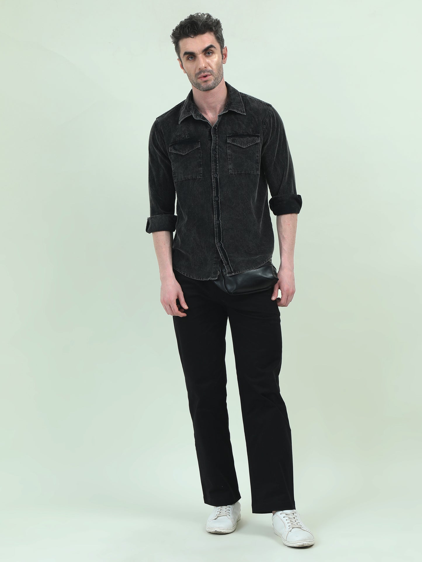 Charcoal Double-Pocket Shirt – Sleek, Versatile, Effortlessly Cool - D&K LUXUR