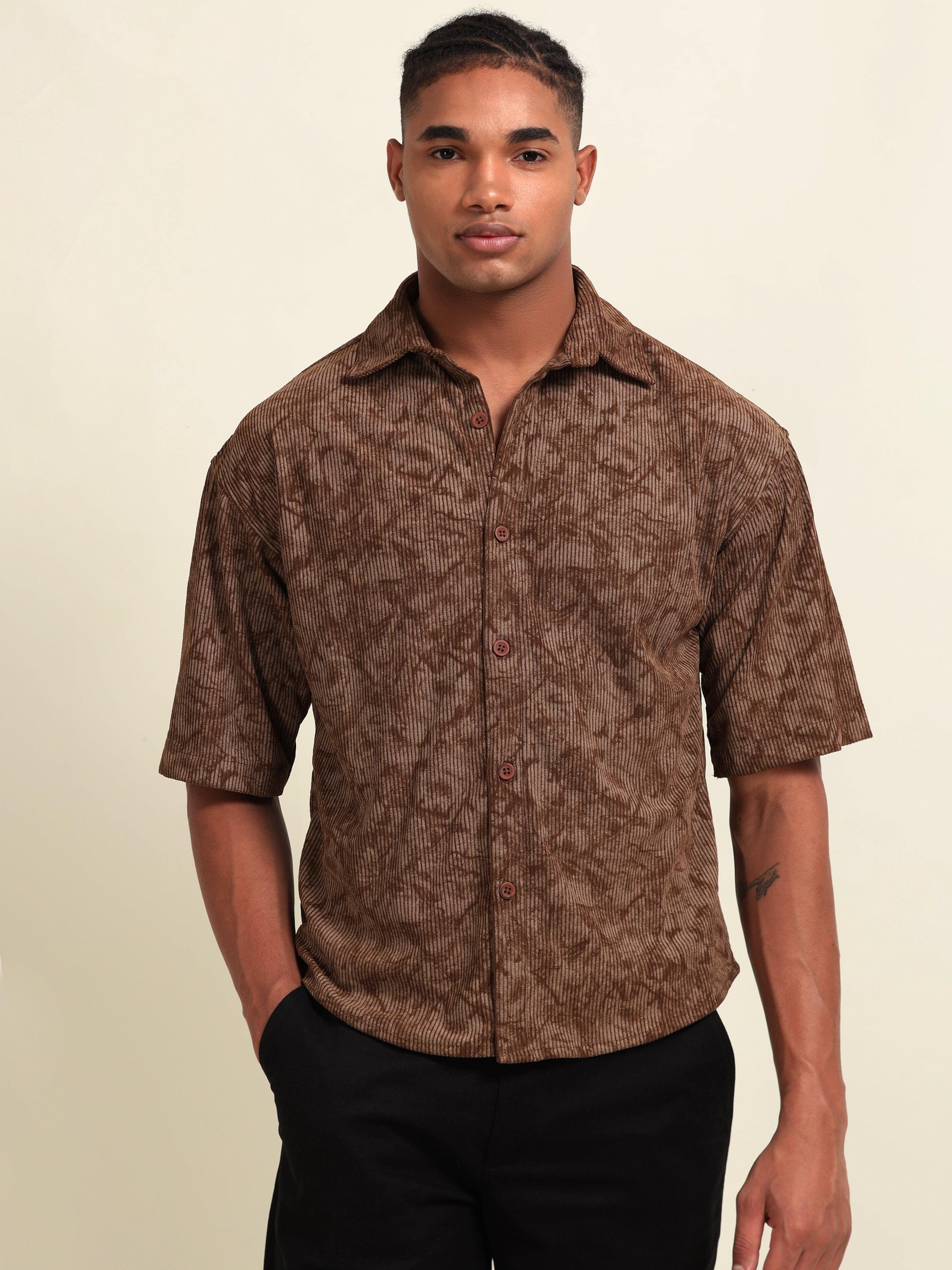 Brown Corduroy Shirt – Timeless Texture, Effortless Cool - D&K LUXUR
