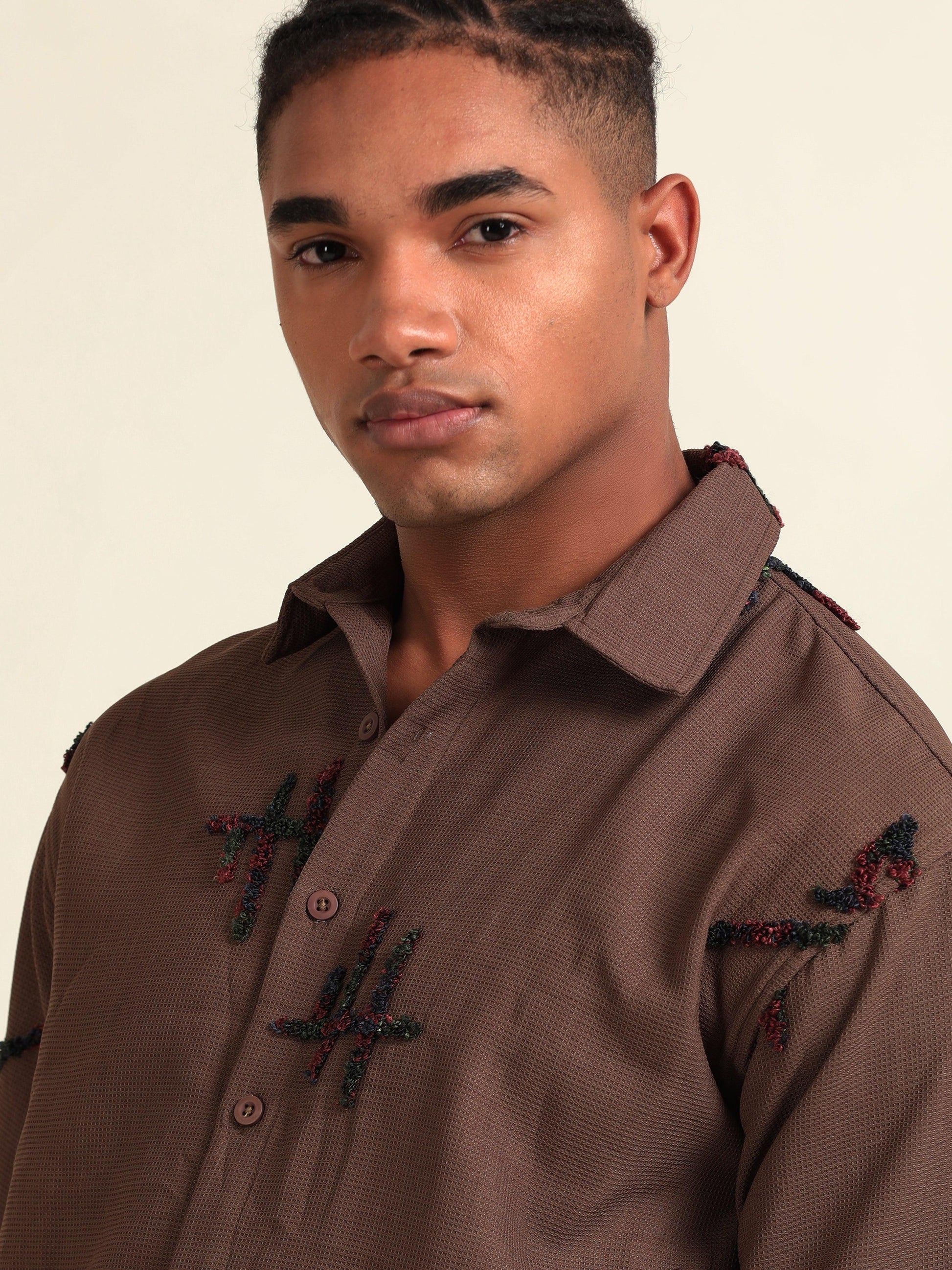 Embroidery Casual Half Sleeve Shirt - D&K LUXUR