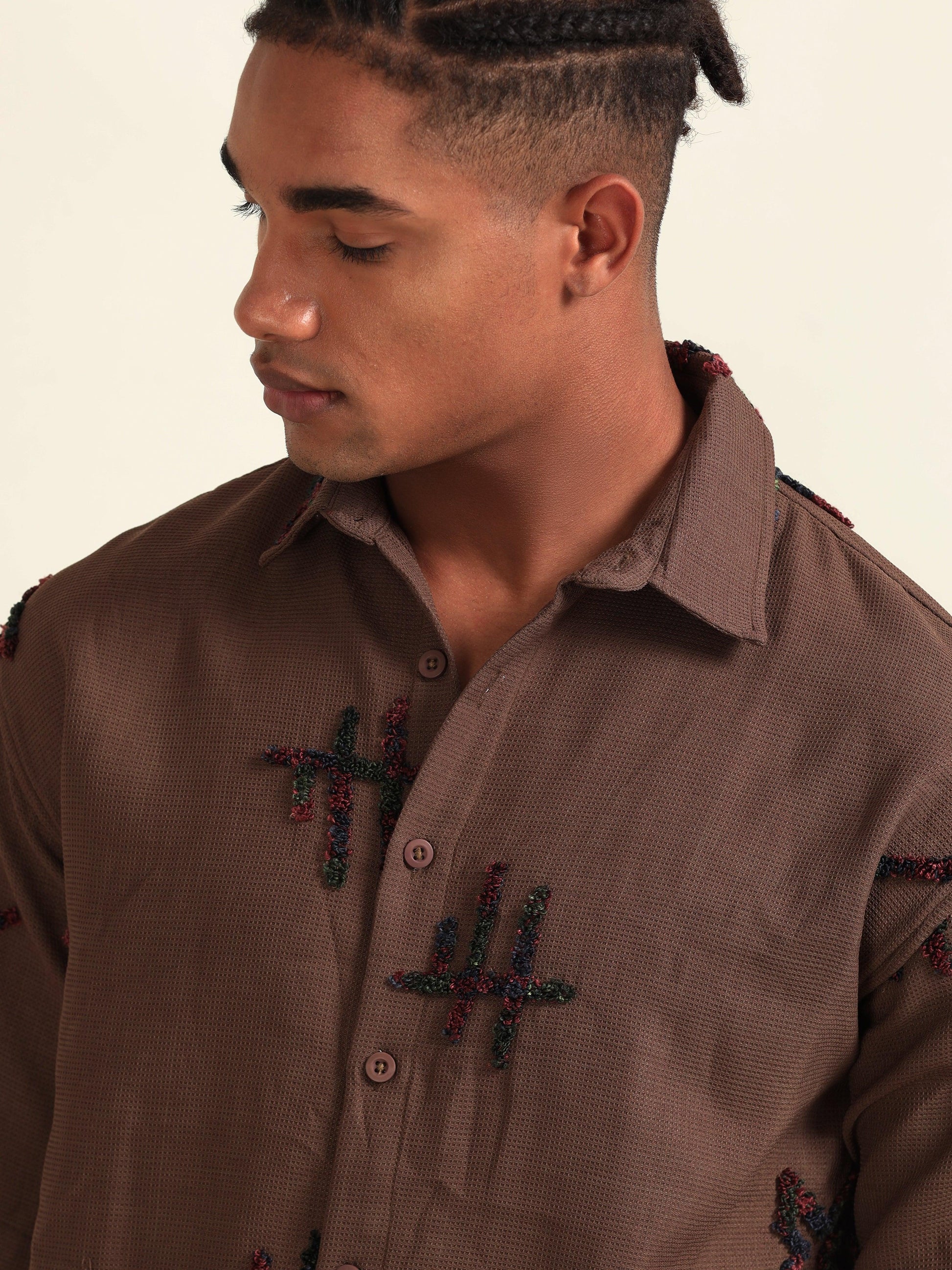 Embroidery Casual Half Sleeve Shirt - D&K LUXUR