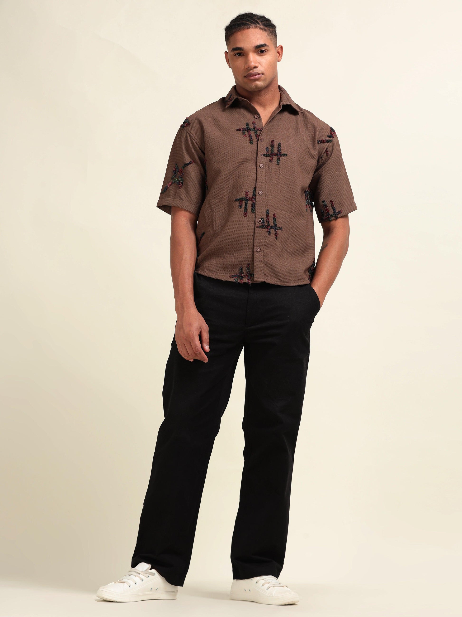 Embroidery Casual Half Sleeve Shirt - D&K LUXUR