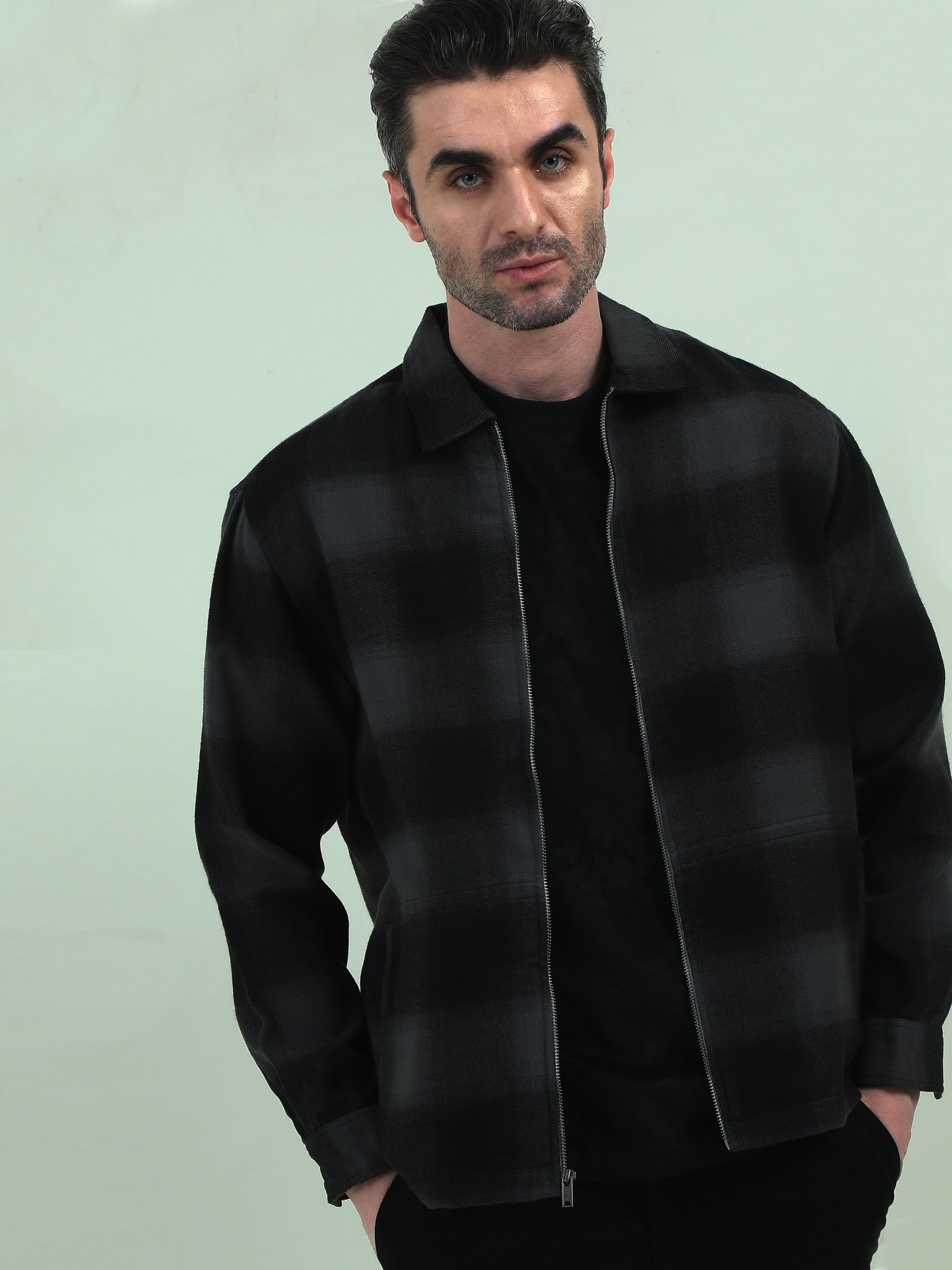 Grey-Black Tweed Jacket – Timeless Texture Meets Modern Edge - D&K LUXUR