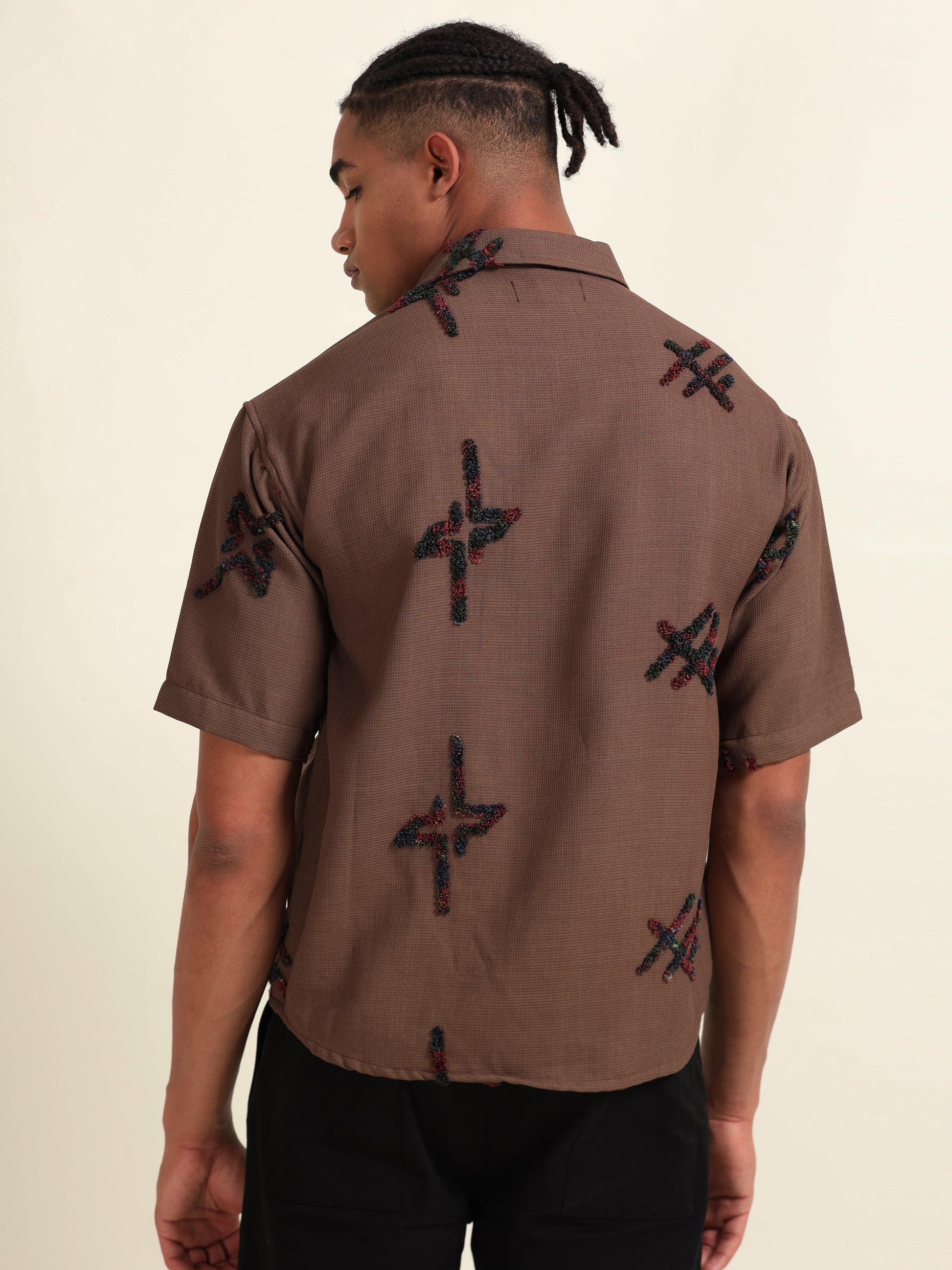 Embroidery Casual Half Sleeve Shirt - D&K LUXUR
