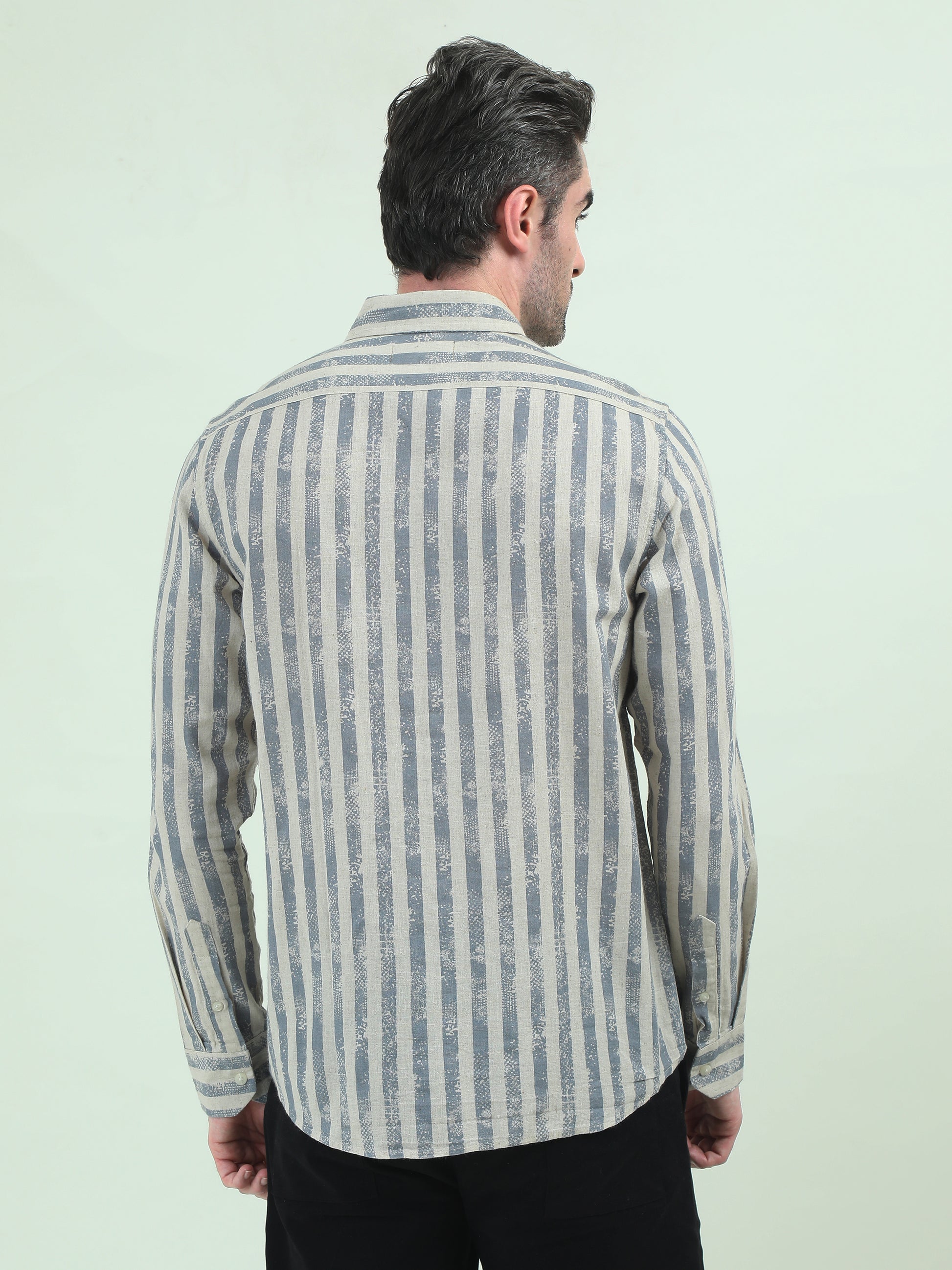 Oxford Stripes Cream Shirt – Classic Elegance with a Modern Touch - D&K LUXUR