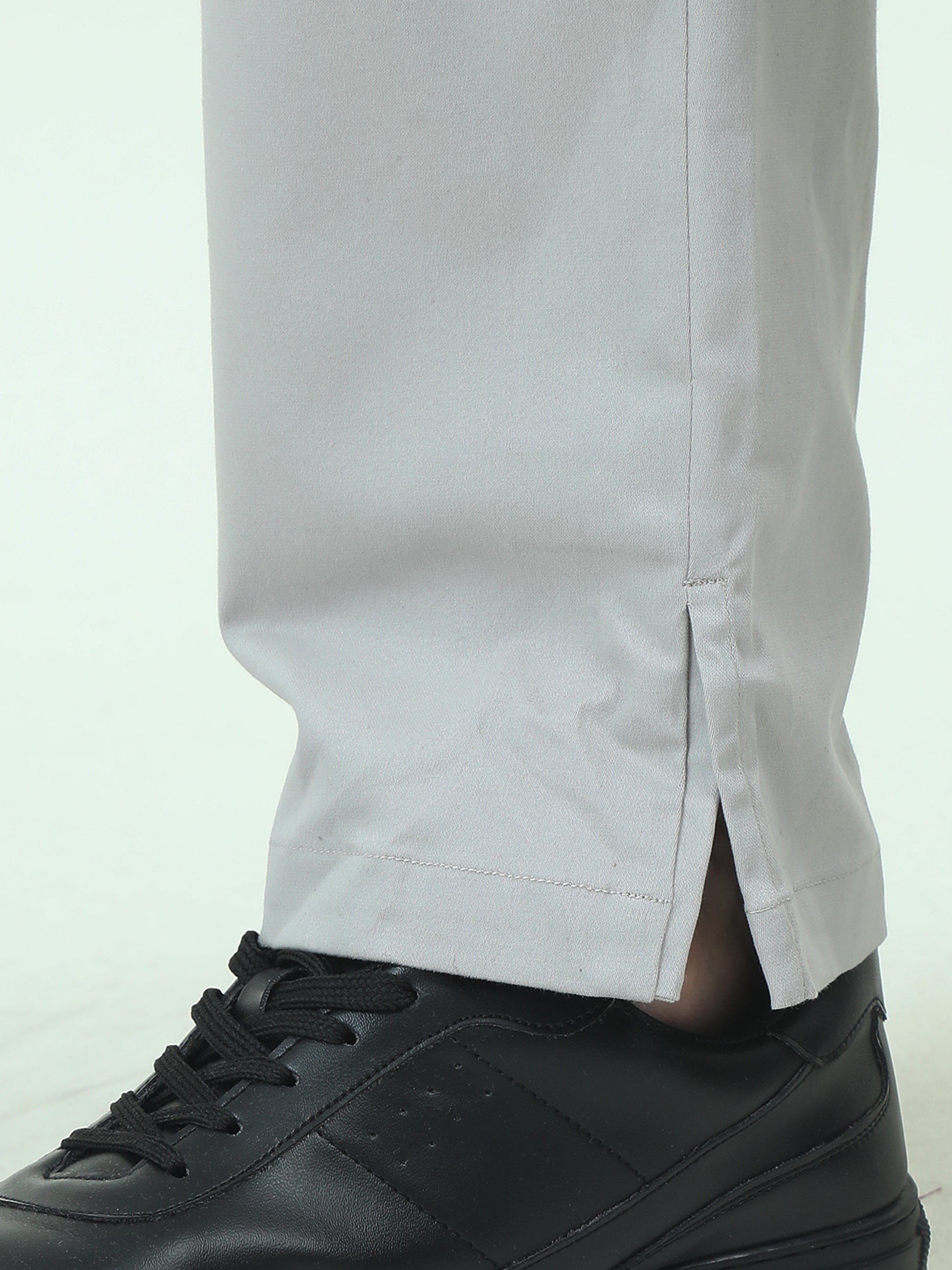 Slit Cut Grey Pants – Modern Elegance with a Sleek Edge - D&K LUXUR