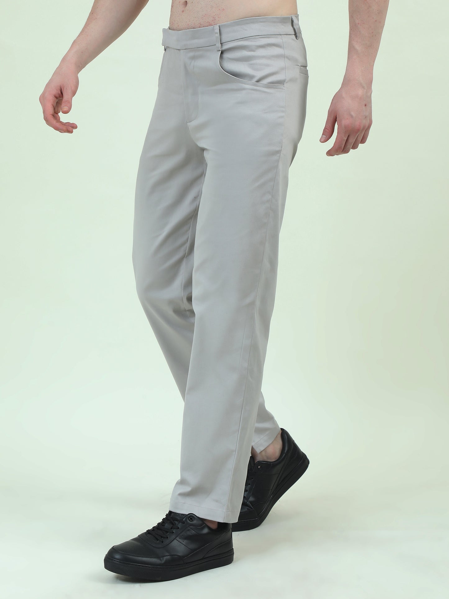 Slit Cut Grey Pants – Modern Elegance with a Sleek Edge - D&K LUXUR