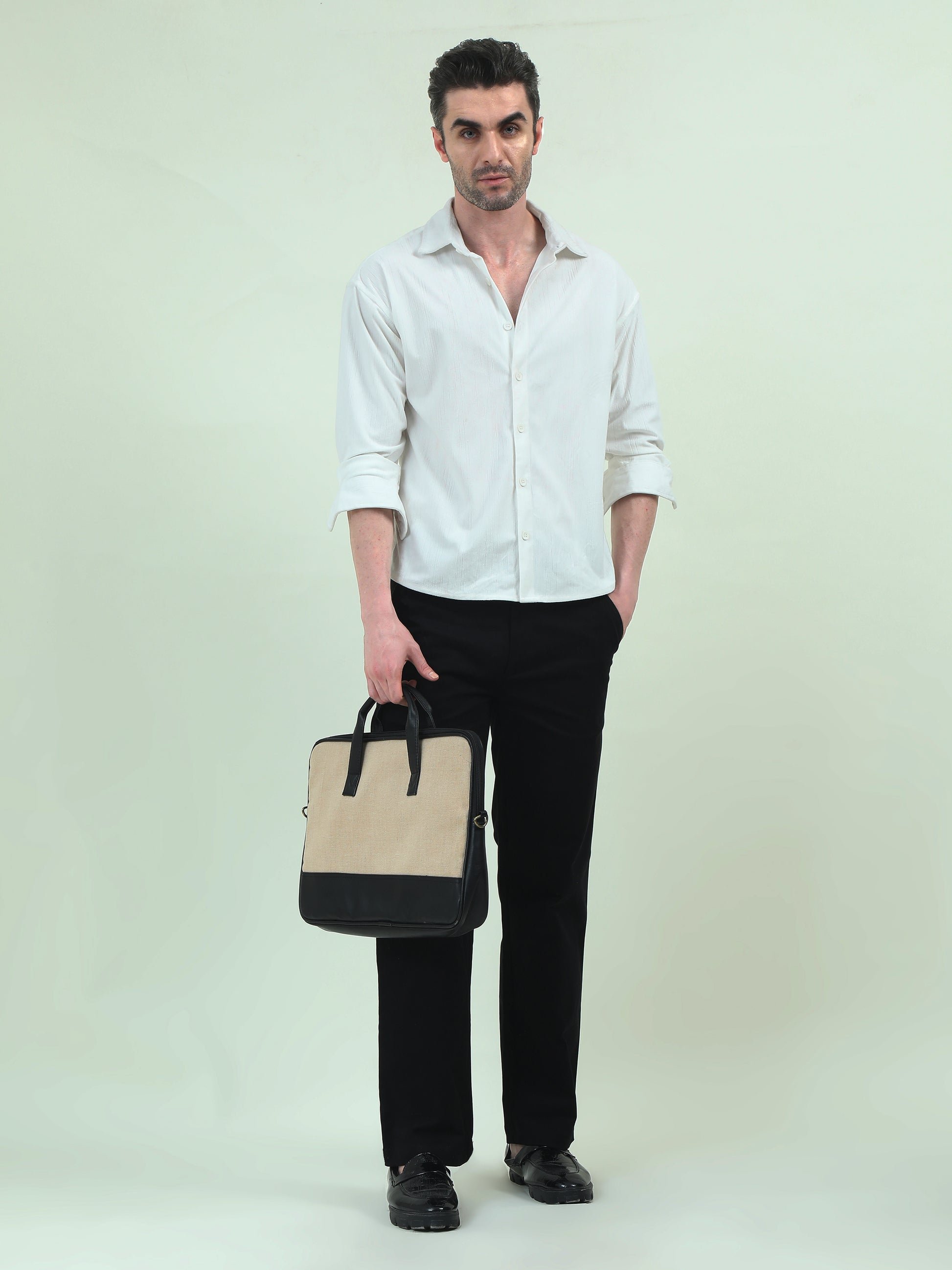 Textured Velvet Shirt with Patchwork – Luxe Comfort with a Modern Edge - D&K LUXUR