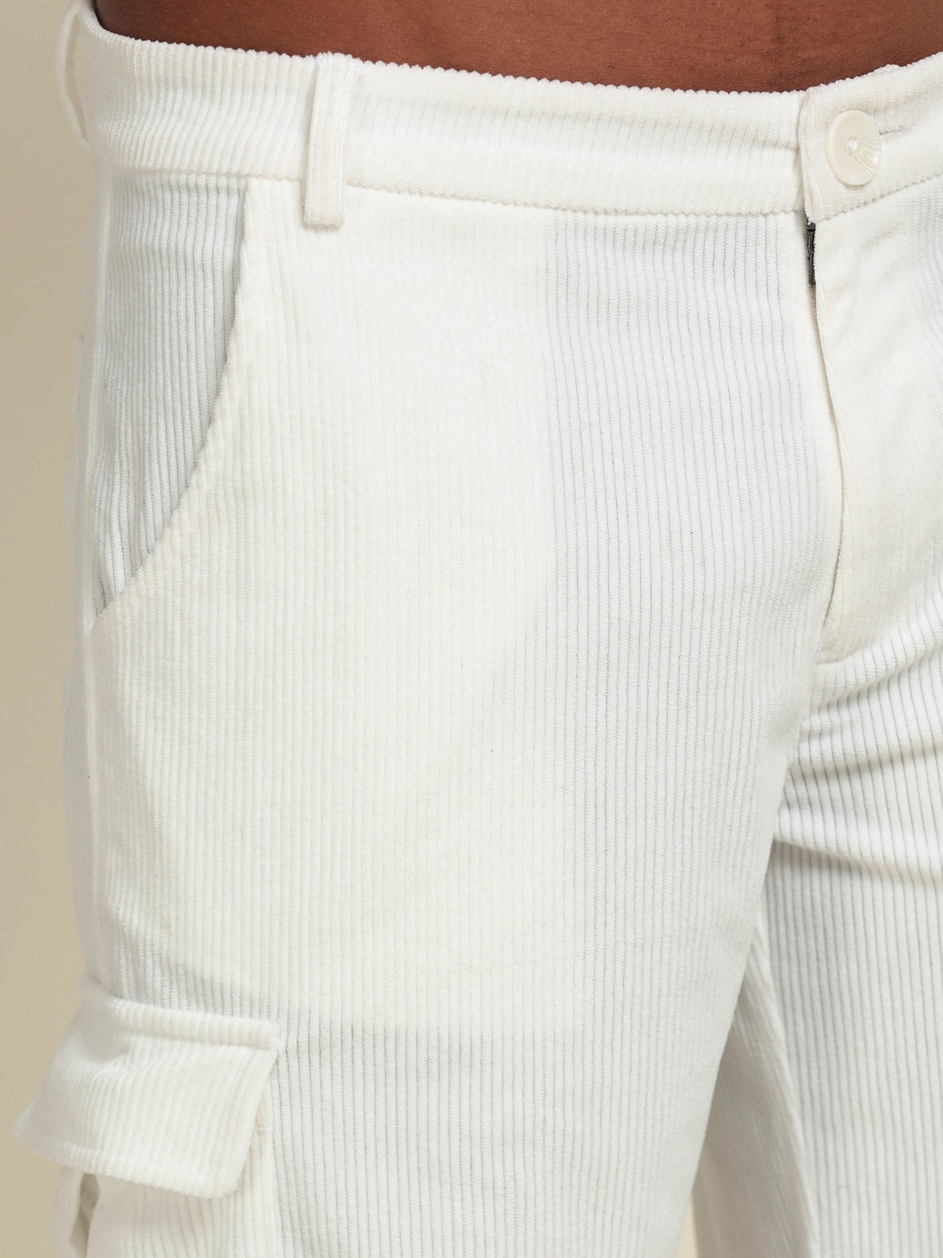 White Loose-Fit Cargo – The Ultimate Blend of Comfort & Utility - D&K LUXUR