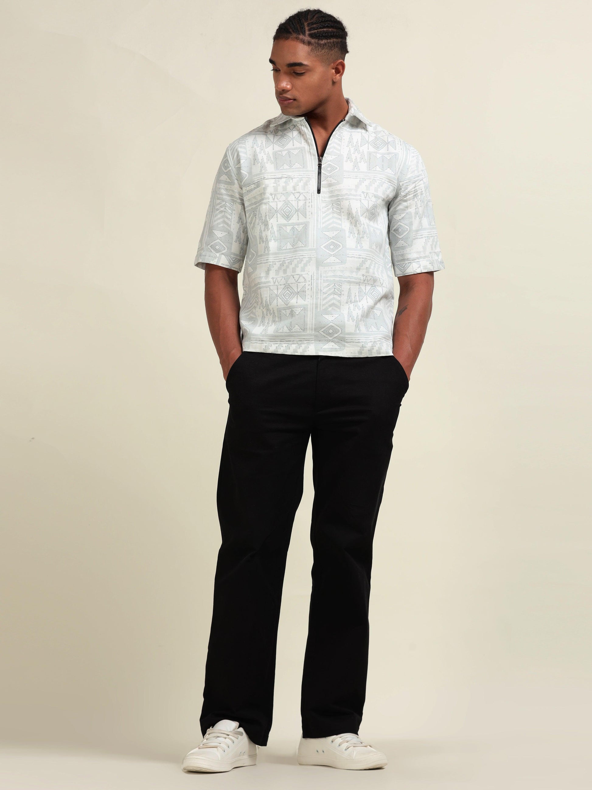 Nawabi Zip-Up Polo – Cultural Elegance Meets Modern Style - D&K LUXUR
